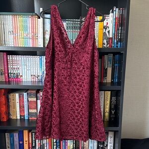 GAP Burgundy Floral Mini Dress